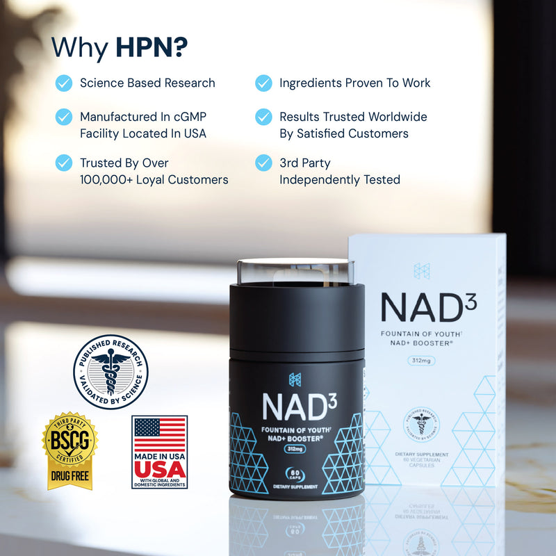 NAD3® 60 • An All Natural NAD+ Booster® Dietary Supplement (1 Month Supply)